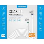 Coax aansluitkabel 5.0m - IEC haaks - Kabelkeur