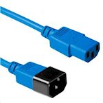 Voedingverleng kabel 0.6 meter C13 - C14 in kleur - Blauw